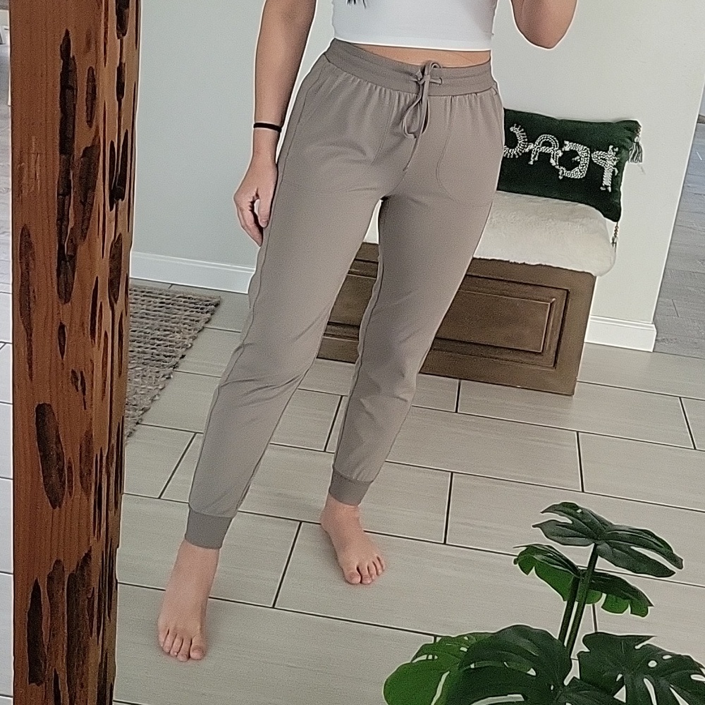 Rachel Zoe Taupe Drawstring Jogger Pants - Picture 2 of 10